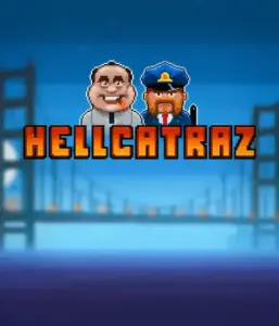 Dive into the exciting world of the Hellcatraz game by Relax Gaming, highlighting a comic-style prisoner and a guard with the infamous Alcatraz prison and San Francisco skyline in the background. This image portrays the fun and humor of an Alcatraz-inspired game, ideal for fans of retro gaming, delivering a entertaining adventure. 